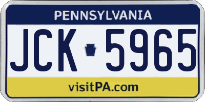PA license plate JCK5965