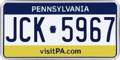 PA license plate JCK5967