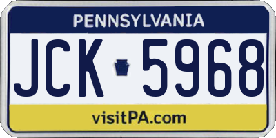 PA license plate JCK5968
