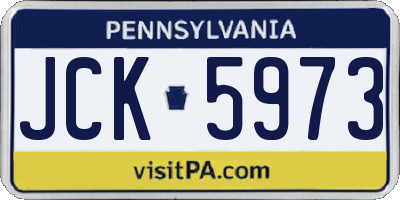 PA license plate JCK5973