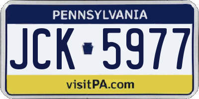PA license plate JCK5977