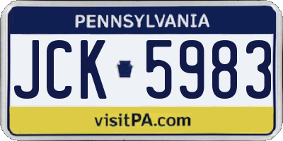 PA license plate JCK5983