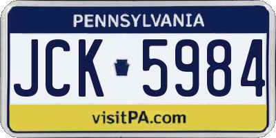 PA license plate JCK5984