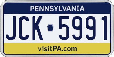 PA license plate JCK5991