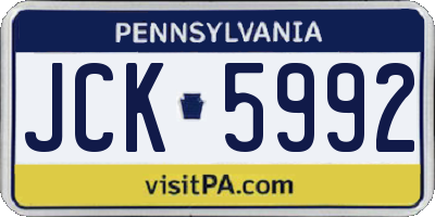 PA license plate JCK5992