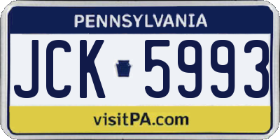 PA license plate JCK5993