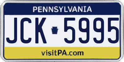 PA license plate JCK5995