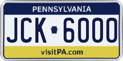 PA license plate JCK6000