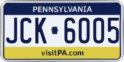PA license plate JCK6005