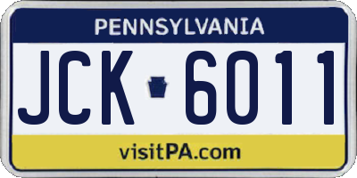 PA license plate JCK6011
