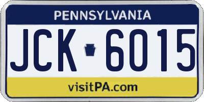 PA license plate JCK6015