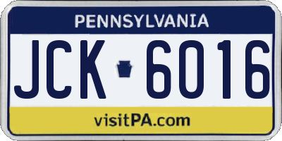 PA license plate JCK6016