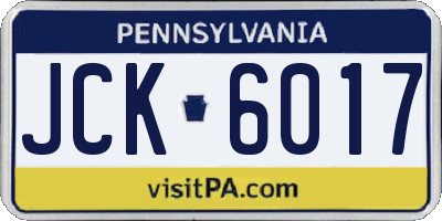 PA license plate JCK6017