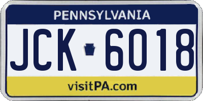 PA license plate JCK6018