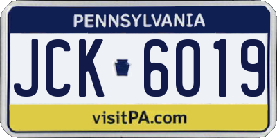 PA license plate JCK6019