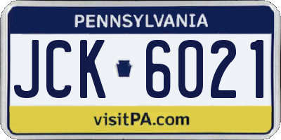 PA license plate JCK6021