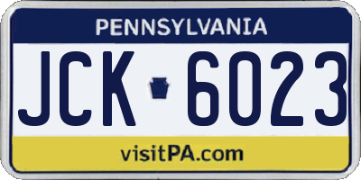 PA license plate JCK6023