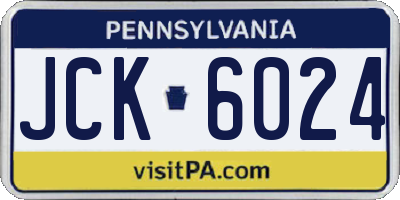 PA license plate JCK6024