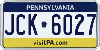 PA license plate JCK6027