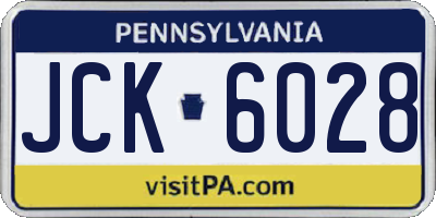 PA license plate JCK6028