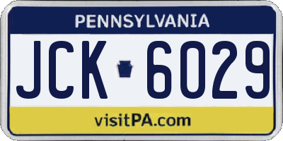 PA license plate JCK6029