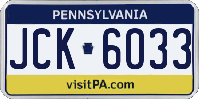PA license plate JCK6033