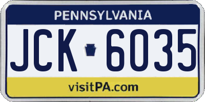 PA license plate JCK6035