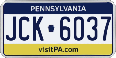 PA license plate JCK6037