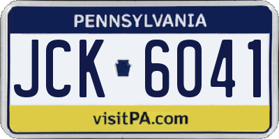 PA license plate JCK6041