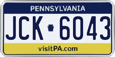 PA license plate JCK6043