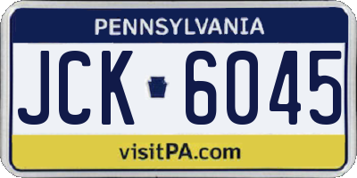 PA license plate JCK6045