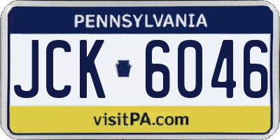 PA license plate JCK6046