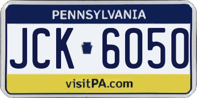 PA license plate JCK6050