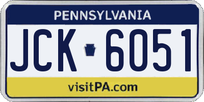 PA license plate JCK6051
