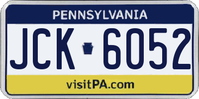 PA license plate JCK6052