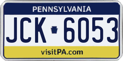 PA license plate JCK6053