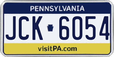 PA license plate JCK6054