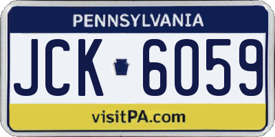 PA license plate JCK6059