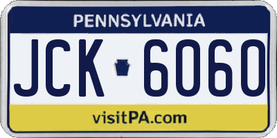 PA license plate JCK6060