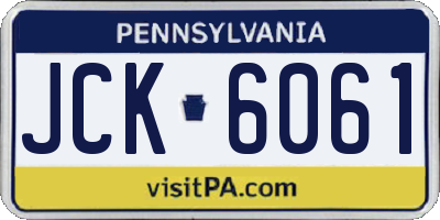 PA license plate JCK6061