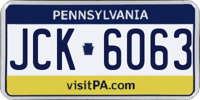 PA license plate JCK6063