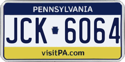 PA license plate JCK6064