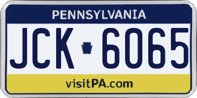 PA license plate JCK6065