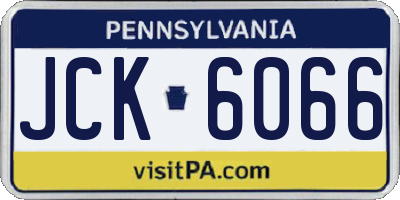 PA license plate JCK6066