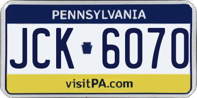 PA license plate JCK6070