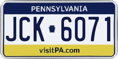 PA license plate JCK6071