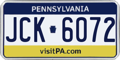 PA license plate JCK6072