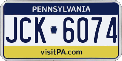 PA license plate JCK6074
