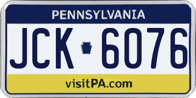 PA license plate JCK6076