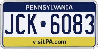 PA license plate JCK6083